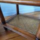 Pair of wooden and cane sofa ends