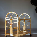 Rolling trolley in rattan from the 70s