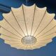 Modern UFO disc cocoon pendant lamp from the mid-century by Friedel Wauer for Goldkant Leuchten, Germany, 1960s.