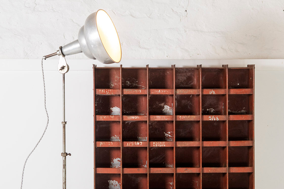 1920s industrial pigeon hole storage