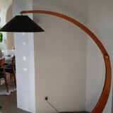 Curvated mahogany floor lamp