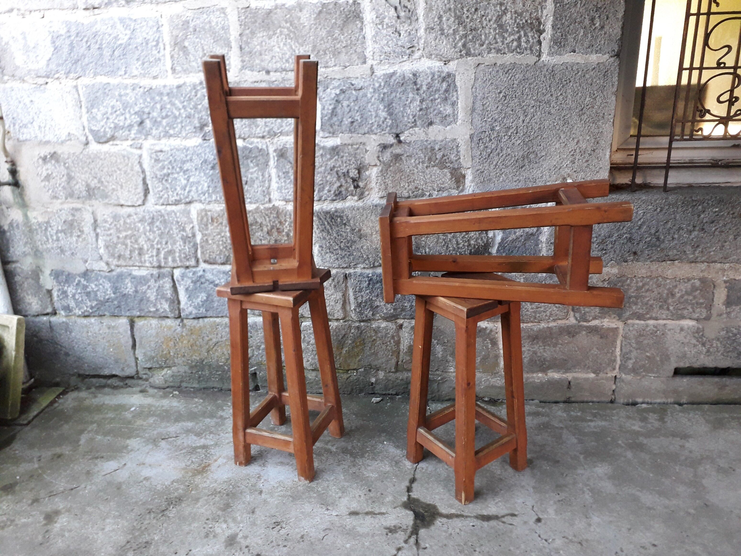 4 pine mountain style stools
