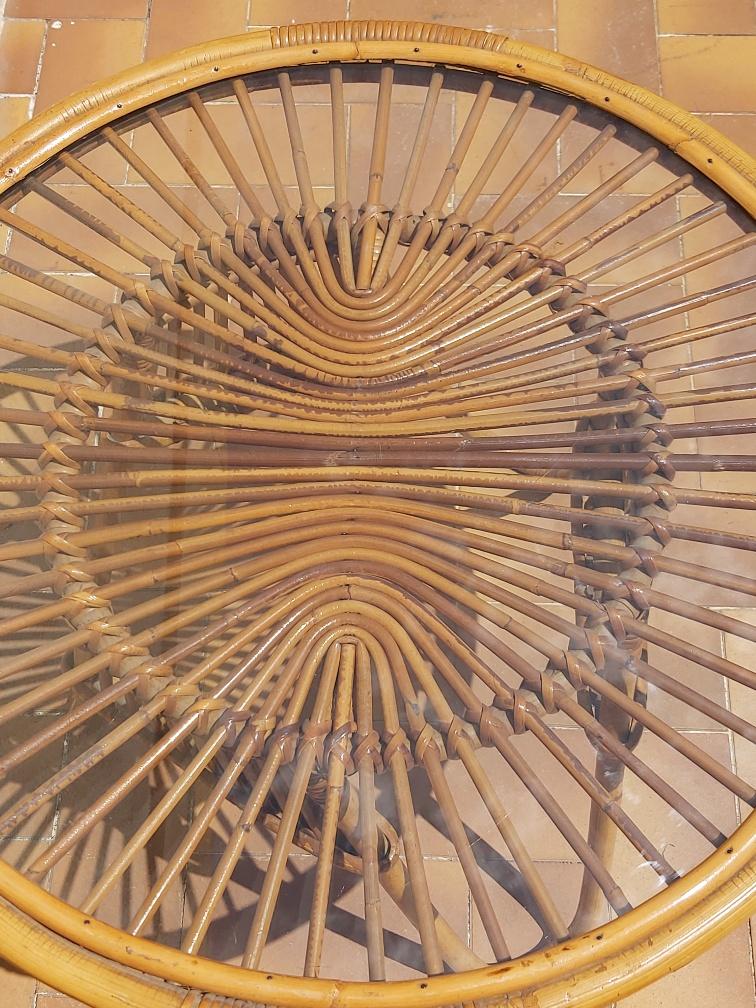 Rattan coffee table 50s