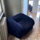 Collectible Anfibio Sofa Bed, black velvet lounge chair, Italian Space Age