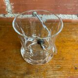 Vintage crystal ice bucket with mold and chrome metal handle