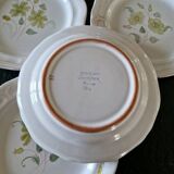 Henriot Quimper - Set of 4 glazed terracotta dessert plates