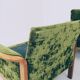 Vintage set sofa and armchairs deep olive velvet design by Knut Seater