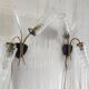 Double wall lights in gold metal and glass tulip - 60s/70s