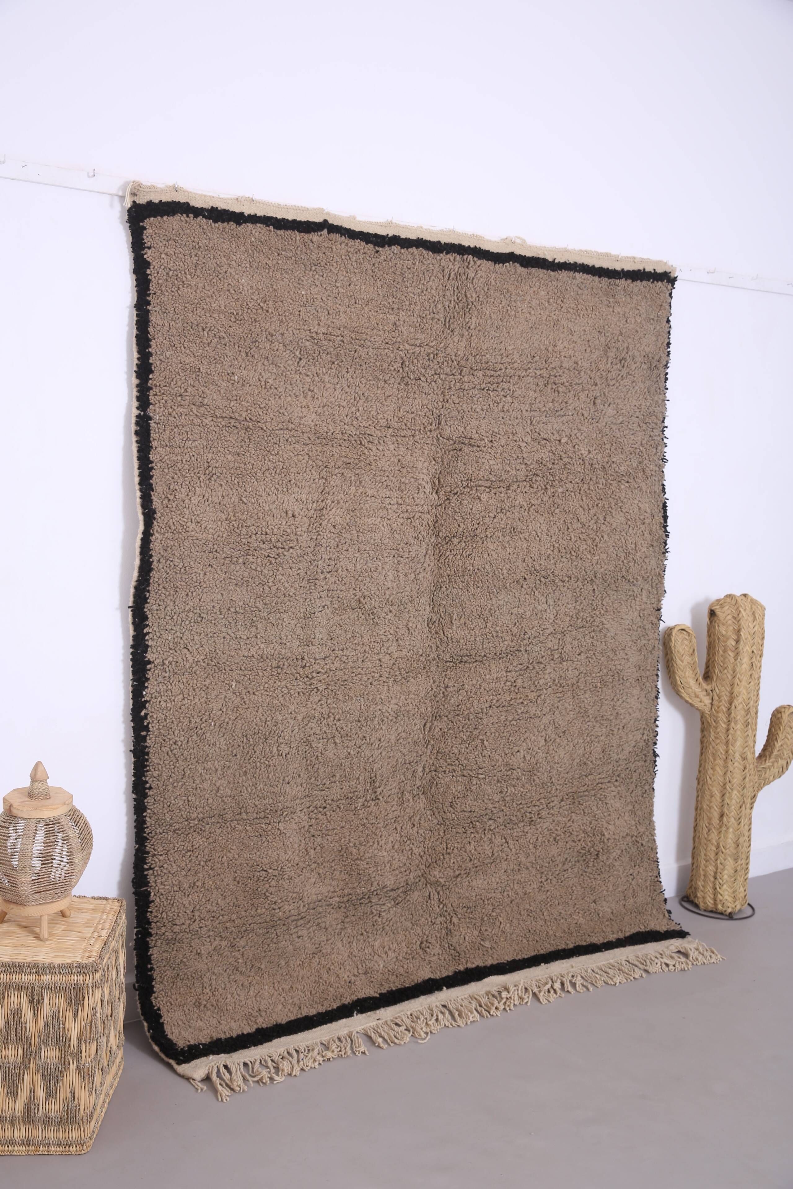Taupe Handmade Moroccan Rug 177 x 219 cm - Berber Wool Rug - Bohemian Style