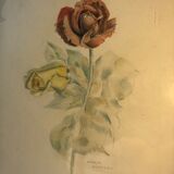 Deux roses entremélees signé Octave Matthey 1929