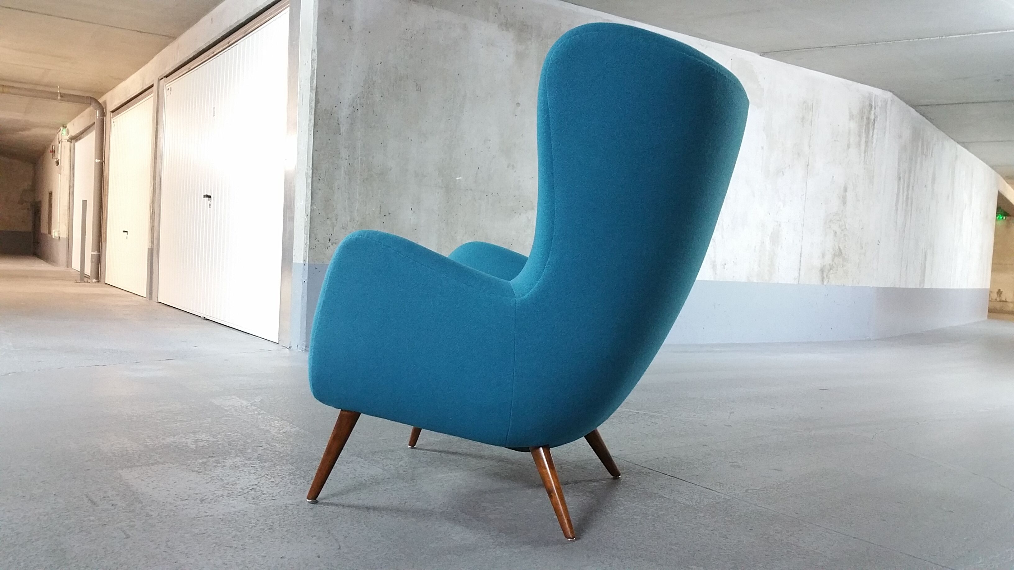 Organic XXL wingback Chair of the 50s/60s