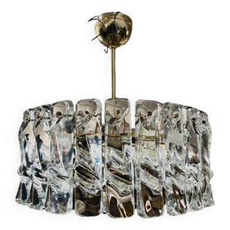 Kalmar Glass chandelier, icicle model, brass structure, Austria