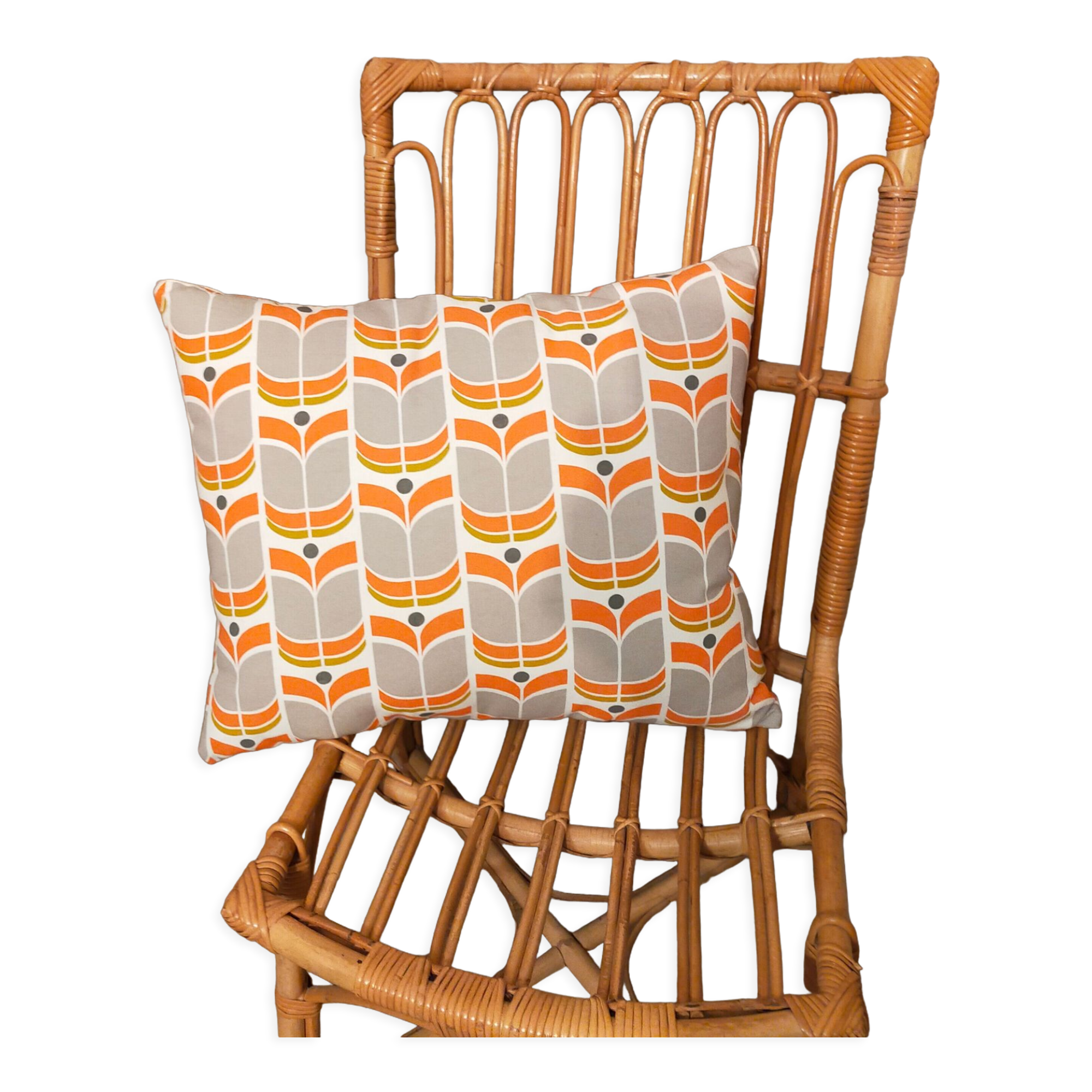 Coussin tissu années 70