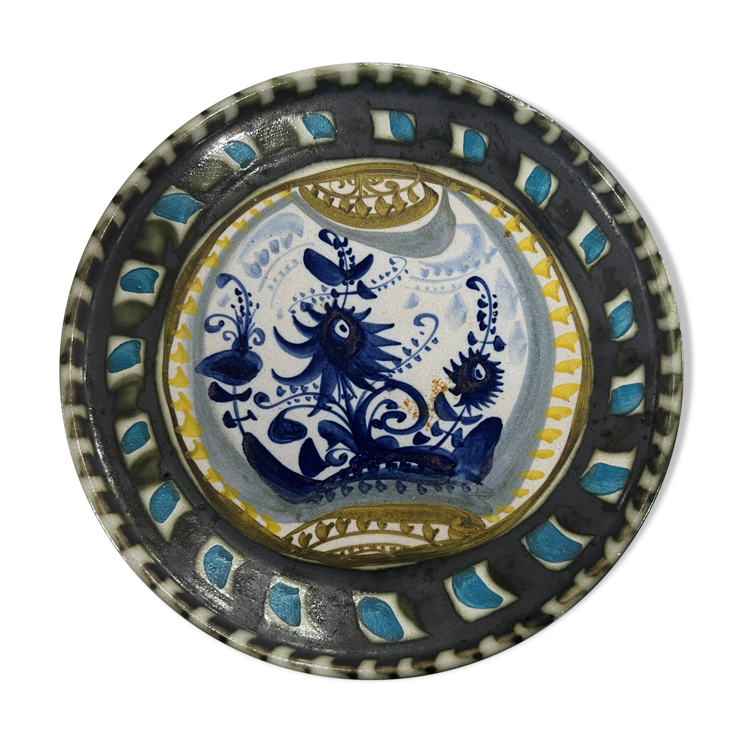 Old decorative plate in Ceramic Keraluc de Quimper