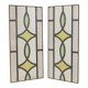 Art Deco Geometric Stained Glass Window 51x24cm
