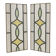 Art Deco Geometric Stained Glass Window 51x24cm
