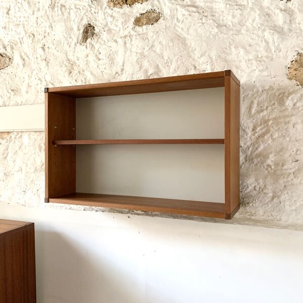 Bibliothèque murale vintage en teck