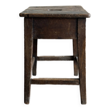 Tabouret de campagne 19e en chêne