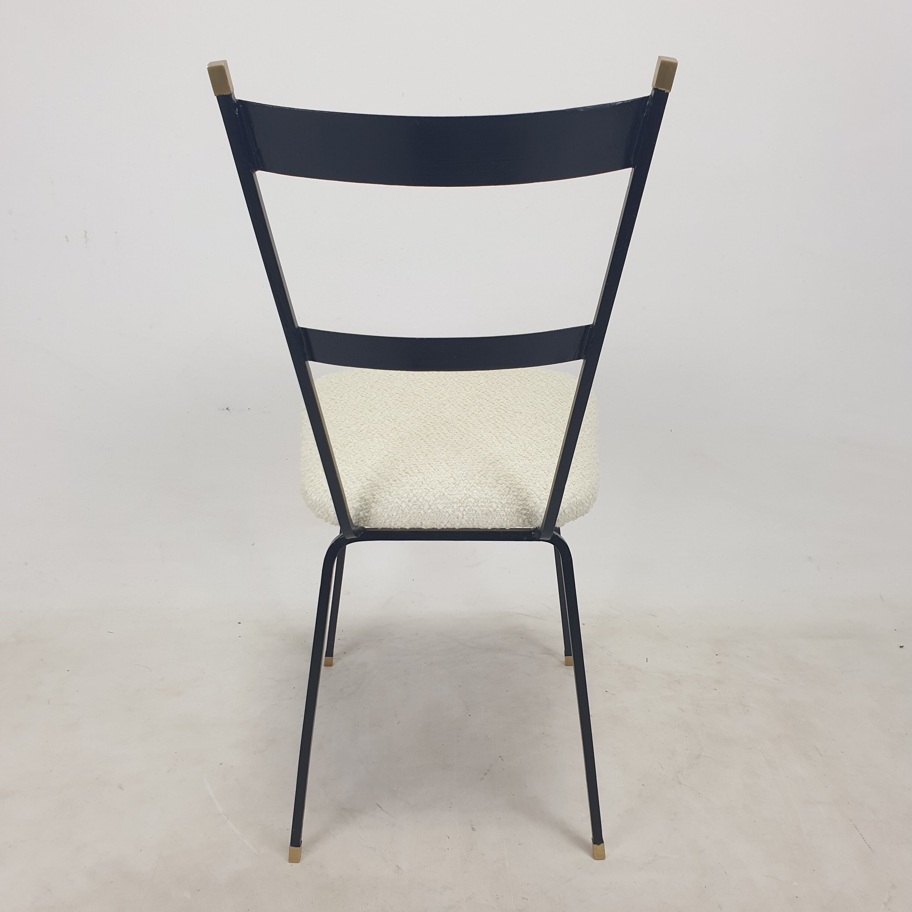 Set of 2 Italian Metal and Brass Chairs, 1960's