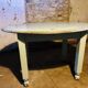 Oval bistro table from the 1930s with a lovely light blue patina