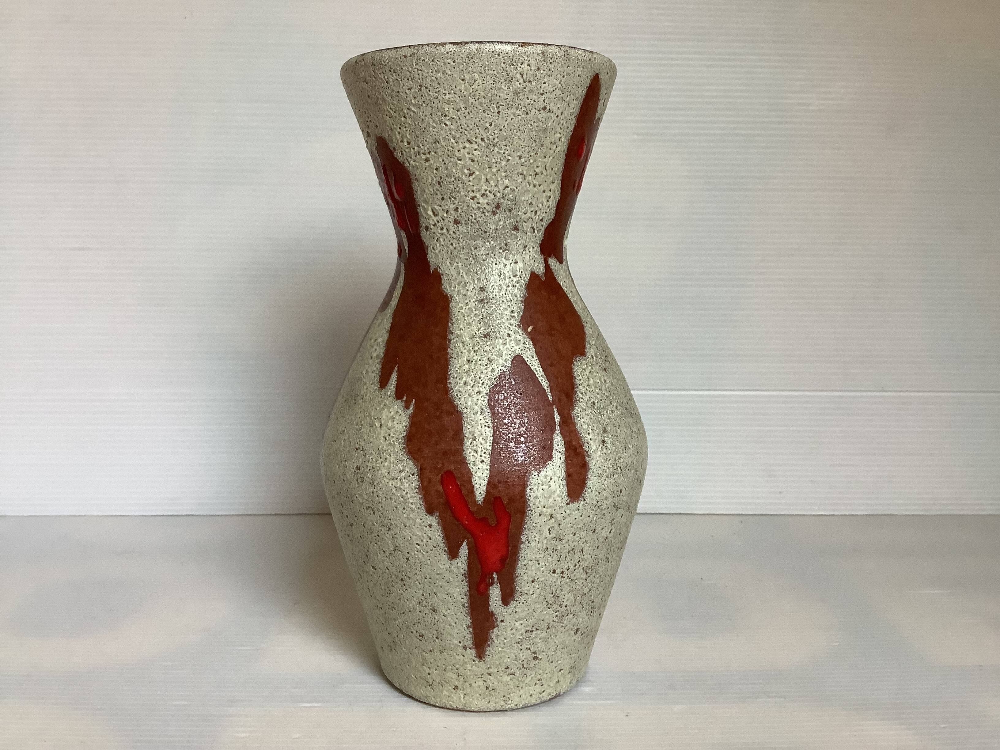 Germany red enamelled speckled vase