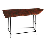 Italian Side Table with Unique Leather Top, 1970s