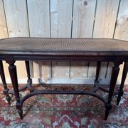 Banquette de piano – Style Louis XVI – Six pieds fuselés – Cannage