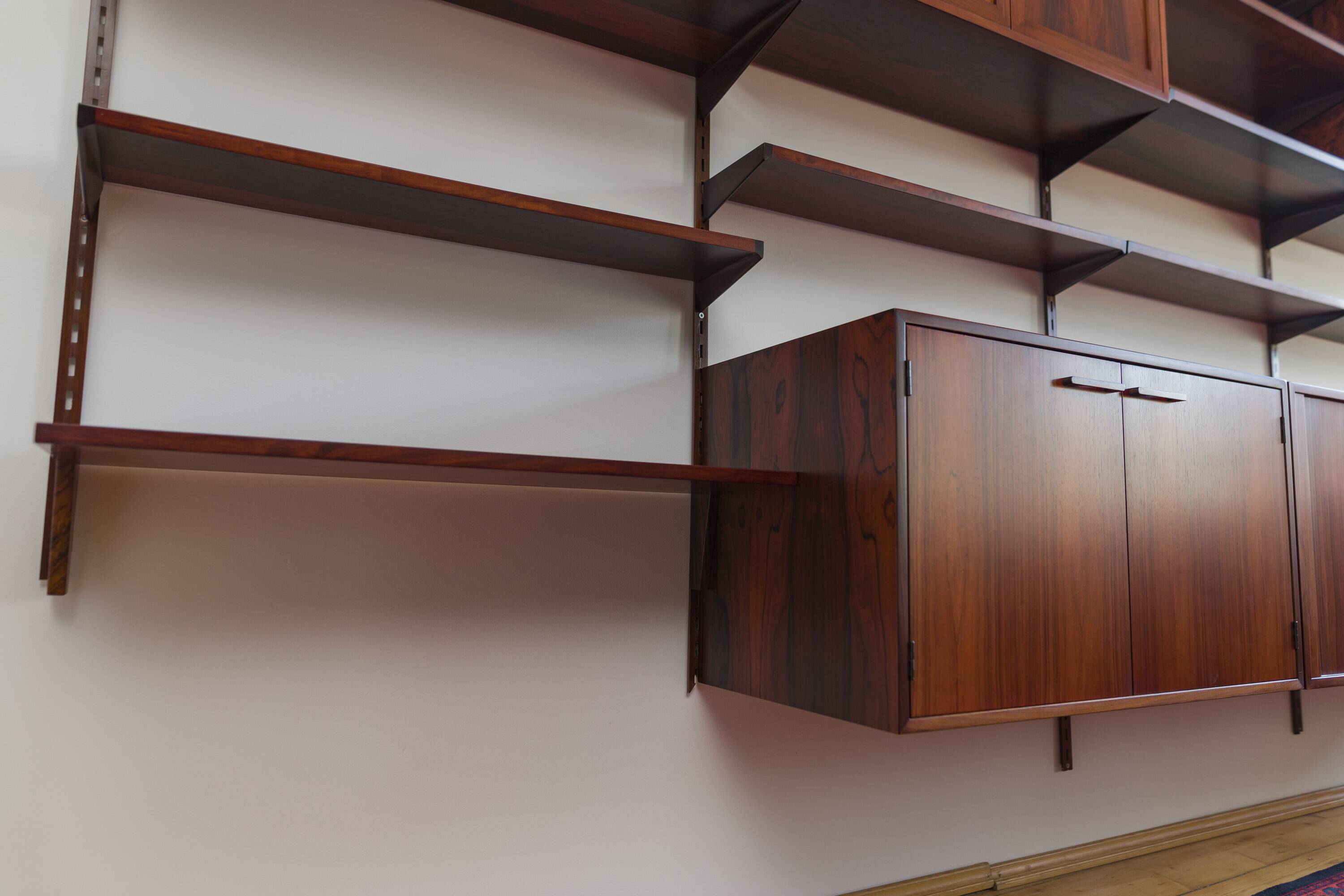 Rosewood Modular Wall Unit by Kai Kristiansen for FM Møbler, 1960s
