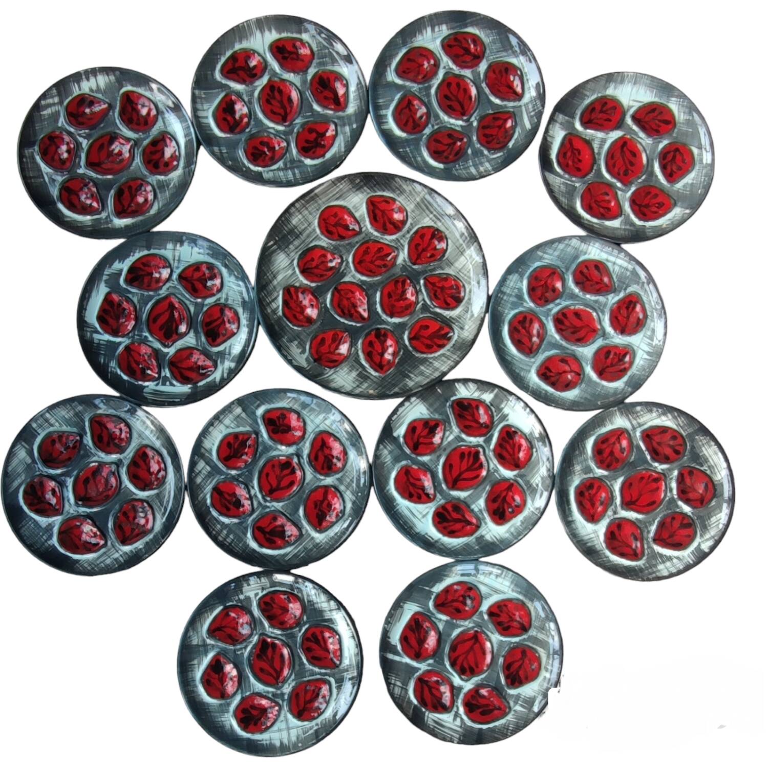 Vintage oyster dish set/Pornic/12 plates + 1 dish