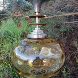 Vintage suspension ball in amber glass