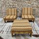 Pair of seats and a vintage ottoman 1970