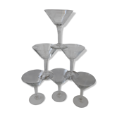 Lot de 6 coupes à champagne en cristal années 50