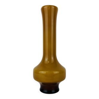 Vase scandinave en verre jaune, années 60