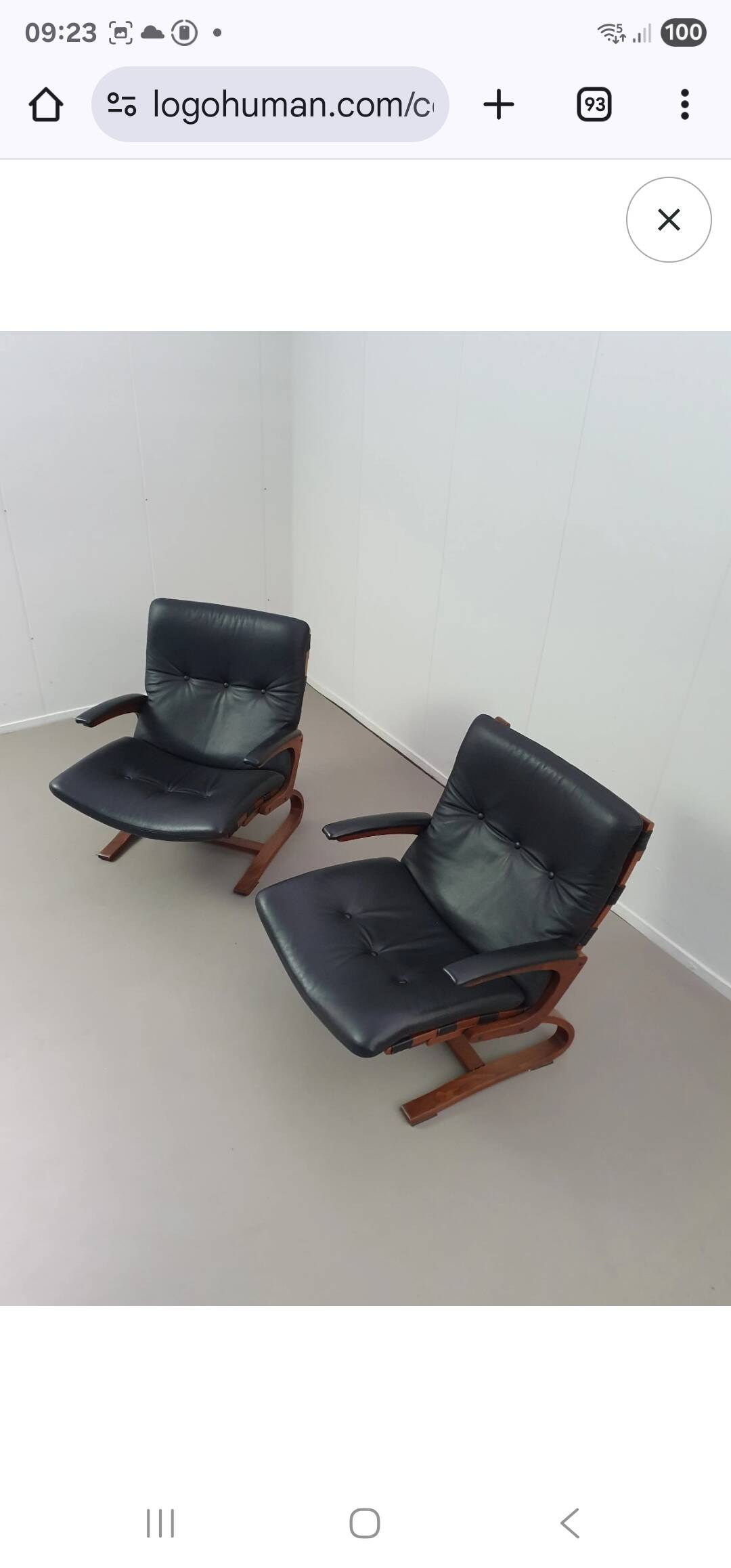 2 x leather lounge chairs