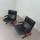 2 x leather lounge chairs