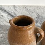 Pair of Provençal enamelled terracotta jars