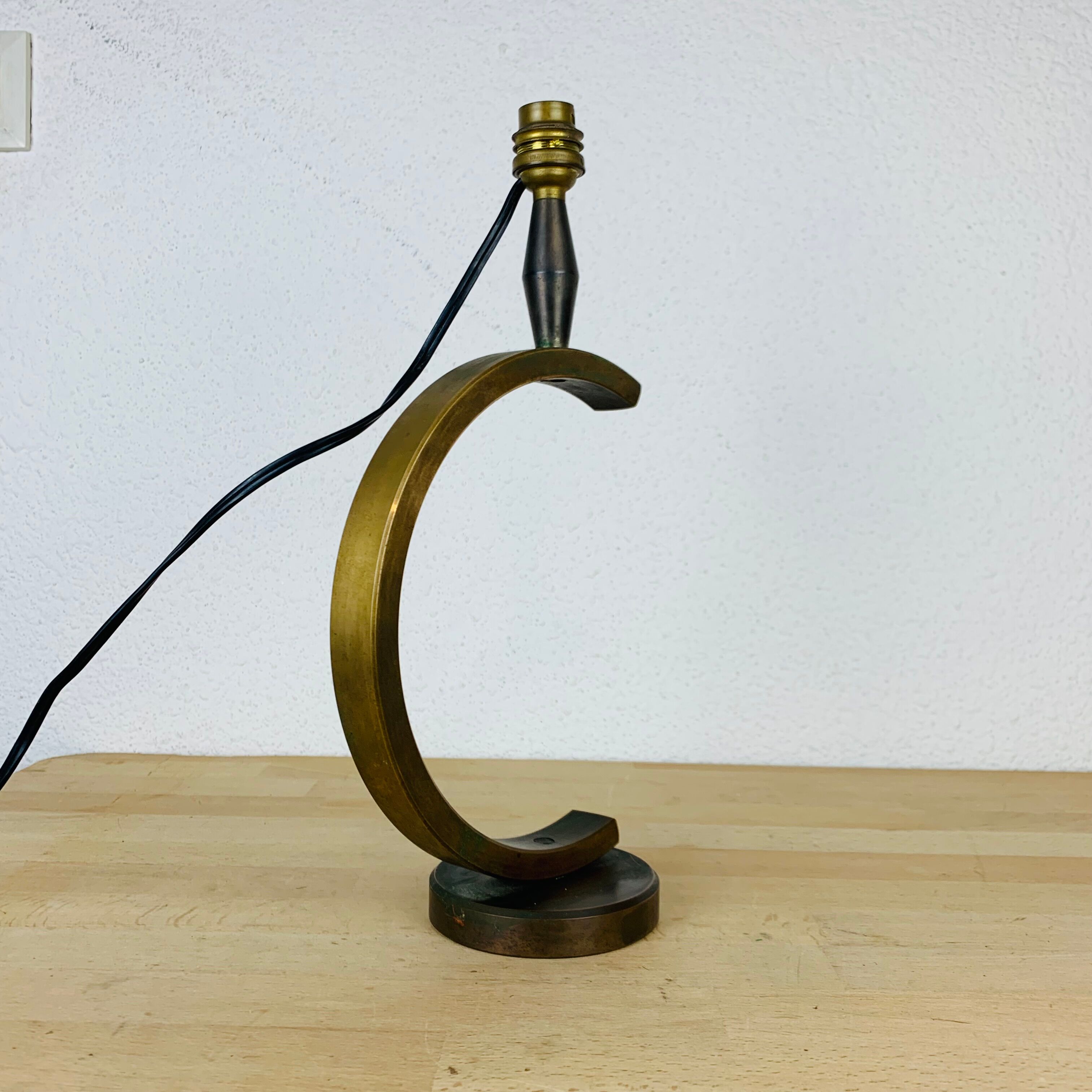 Sculptural brass lamp modernist style 50s