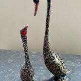 Couple oiseaux anciens laiton