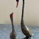 Pair ancient brass birds