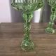 Pair of large Art Deco candlesticks / candle holders in moulded pressed glass.