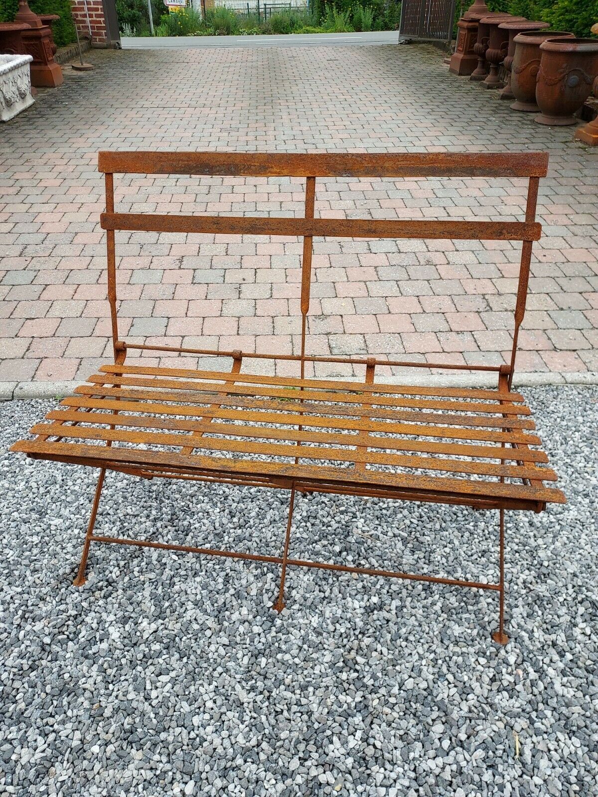 Iron garden bench