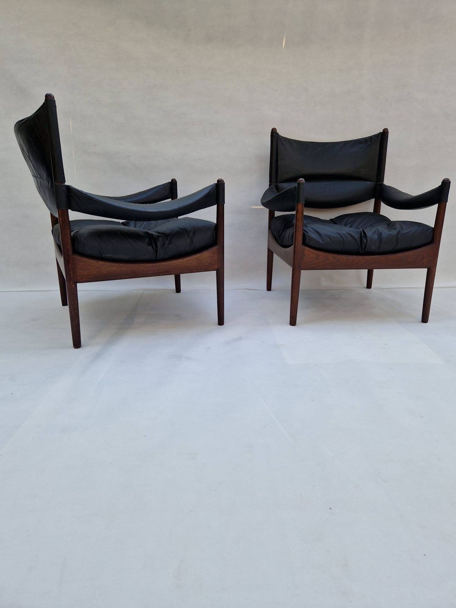 Modus armchairs in rosewood and leather by Kristian Vedel for Søren Willadsen, 2 pcs.