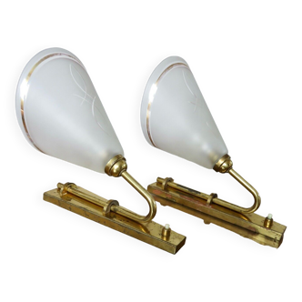 Pair of large wall lamps art deco 1930