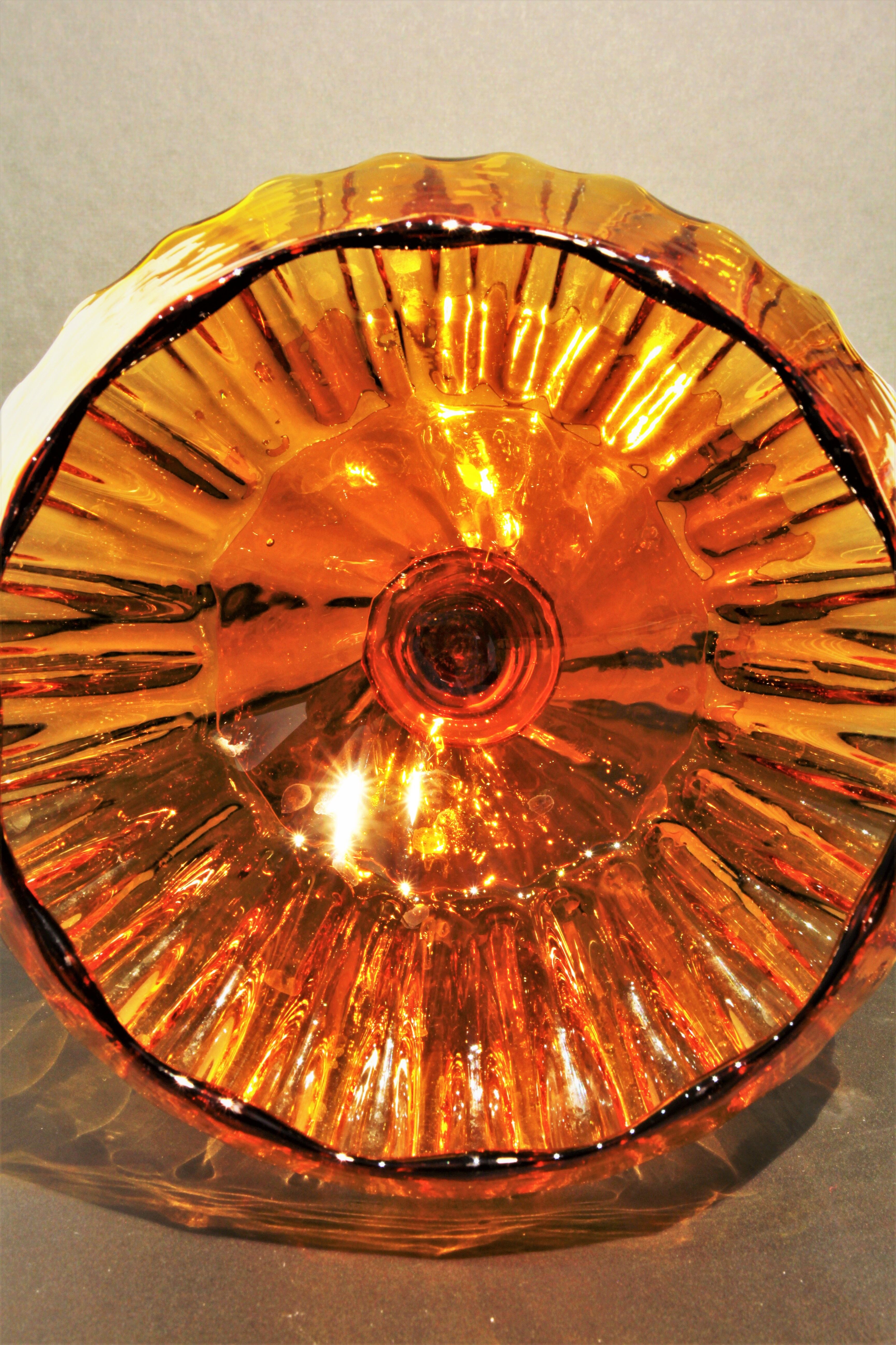 Large orange Bohemian crystal candy maker