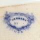 Plat ancien en terre de fer Wood and Brownfield Angleterre modèle Verbena bleu vers 1845