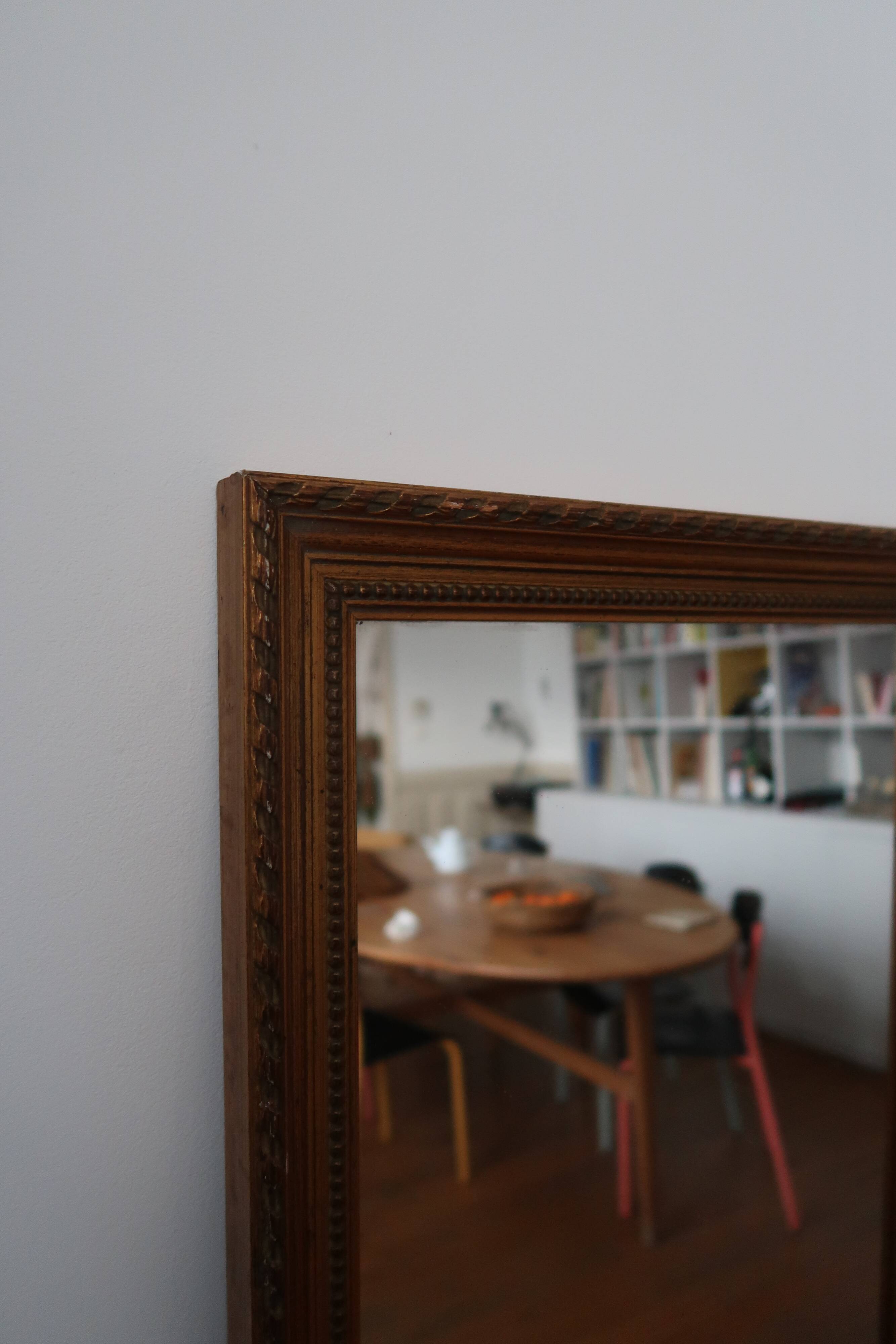 Very large golden mirror full foot 37x147cm