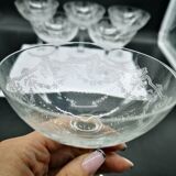 Series of 6 Champagne glasses Baccarat model Beauharnais
