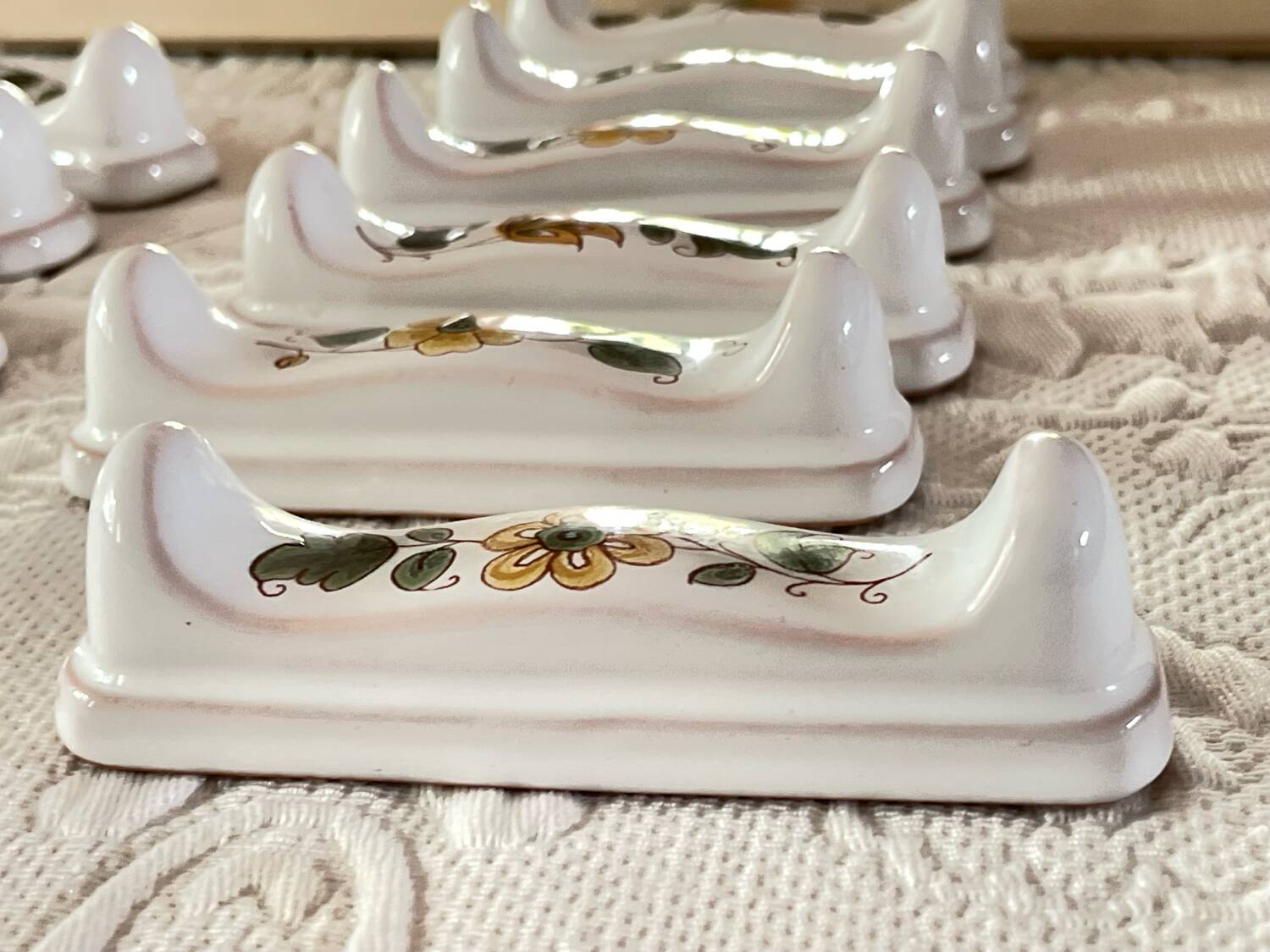 12 earthenware knife holders from Moustiers Sainte Marie at the time of the earthenware makers