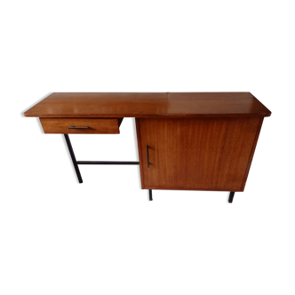 Old desk wood Scandinavian metal structure