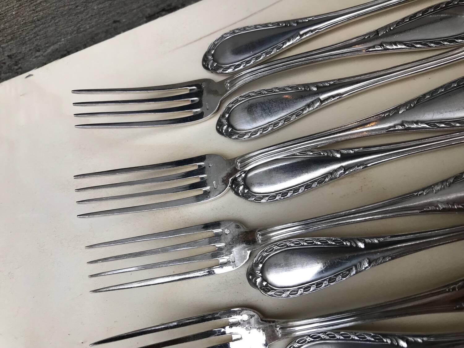 12 cheese or dessert forks - silver plated - Ravinet d'Enfert